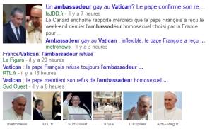 Or, donc, le vatican refuse toujours l'ambassadeur français